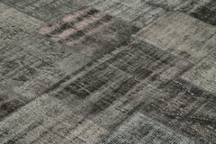 Kırk Yama Siyah Patchwork Pamuk Yün El Dokuma Halısı 256x301 Agacan