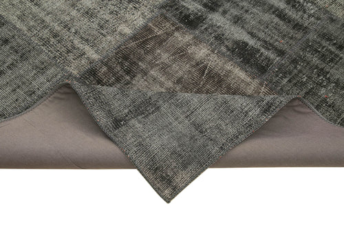 Kırk Yama Siyah Patchwork Pamuk Yün El Dokuma Halısı 256x301 Agacan