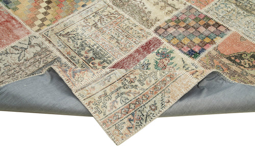 Kırk Yama Mavi Patchwork Pamuk Yün El Dokuma Halısı 250x303 Agacan