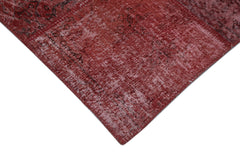 Kırk Yama Kırmızı Patchwork Pamuk Yün El Dokuma Halısı 305x407 Agacan
