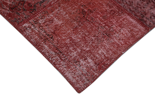 Kırk Yama Kırmızı Patchwork Pamuk Yün El Dokuma Halısı 305x407 Agacan