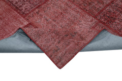 Kırk Yama Kırmızı Patchwork Pamuk Yün El Dokuma Halısı 305x407 Agacan
