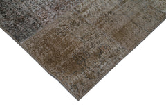 Kırk Yama Kahverengi Patchwork Pamuk Yün El Dokuma Halısı 300x400 Agacan