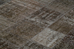 Kırk Yama Kahverengi Patchwork Pamuk Yün El Dokuma Halısı 300x400 Agacan