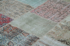 Kırk Yama Mavi Patchwork Pamuk Yün El Dokuma Halısı 300x403 Agacan