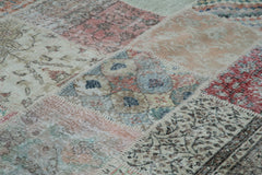 Kırk Yama Mavi Patchwork Pamuk Yün El Dokuma Halısı 300x400 Agacan