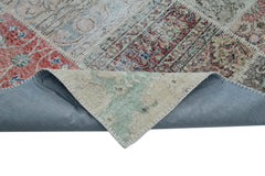 Kırk Yama Mavi Patchwork Pamuk Yün El Dokuma Halısı 300x400 Agacan