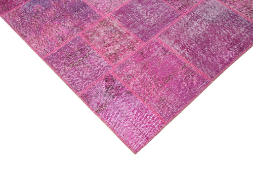 Kırk Yama Pembe Patchwork Pamuk Yün El Dokuma Halısı 250x350 Agacan