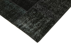 Kırk Yama Siyah Patchwork Pamuk Yün El Dokuma Halısı 250x352 Agacan
