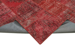 Kırk Yama Kırmızı Patchwork Pamuk Yün El Dokuma Halısı 250x355 Agacan