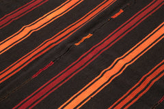 Striped Kilim Kahverengi Çizgili Keçi Tüyü El Dokuma Halısı 194x260 Agacan
