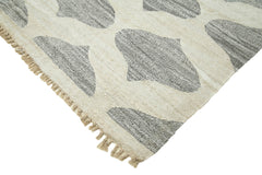 Scrap Gri Geometrik Pamuk Yün El Dokuma Halısı 240x315 Agacan