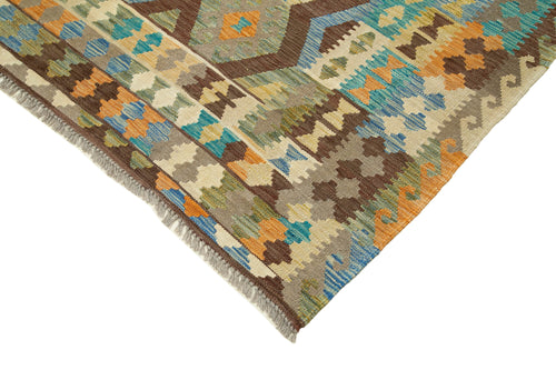 Scrap Fuşya Geometrik Pamuk Yün El Dokuma Halısı 256x346 Agacan