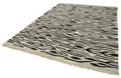 Scrap Gri Geometrik Pamuk Yün El Dokuma Halısı 250x325 Agacan
