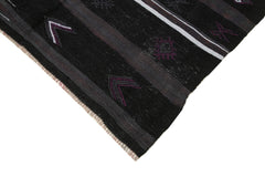Geometric Kilim Siyah Geometrik Keçi Tüyü El Dokuma Halısı 148x253 Agacan