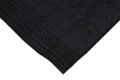 Geometric Kilim Siyah Geometrik Keçi Tüyü El Dokuma Halısı 173x303 Agacan