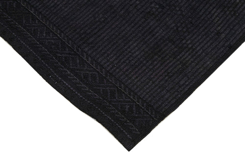 Geometric Kilim Siyah Geometrik Keçi Tüyü El Dokuma Halısı 173x303 Agacan