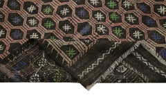Geometric Kilim Kahverengi Geometrik Keçi Tüyü El Dokuma Halısı 202x300 Agacan