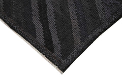 Geometric Kilim Siyah Geometrik Keçi Tüyü El Dokuma Halısı 195x318 Agacan