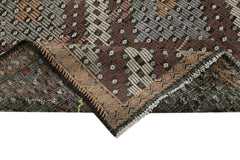 Geometric Kilim Bej Geometrik Keçi Tüyü El Dokuma Halısı 177x385 Agacan