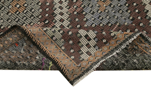 Geometric Kilim Bej Geometrik Keçi Tüyü El Dokuma Halısı 177x385 Agacan