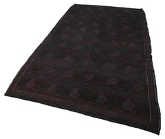 Geometric Kilim Kahverengi Geometrik Keçi Tüyü El Dokuma Halısı 167x310 Agacan