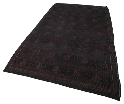 Geometric Kilim Kahverengi Geometrik Keçi Tüyü El Dokuma Halısı 167x310 Agacan