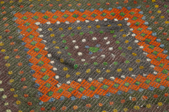 Geometric Kilim Kahverengi Geometrik Keçi Tüyü El Dokuma Halısı 185x296 Agacan