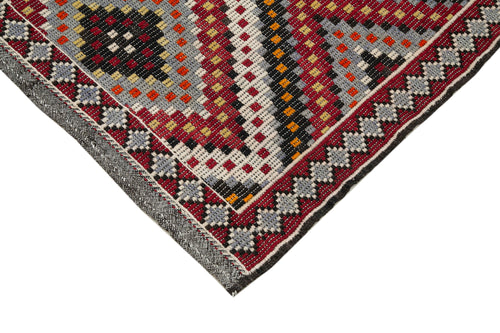 Geometric Kilim Beyaz Geometrik Keçi Tüyü El Dokuma Halısı 181x343 Agacan