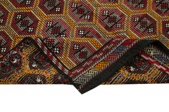 Geometric Kilim Kahverengi Geometrik Keçi Tüyü El Dokuma Halısı 168x285 Agacan