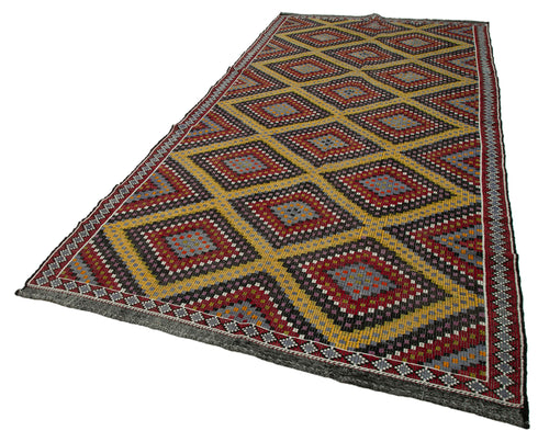 Geometric Kilim Beyaz Geometrik Keçi Tüyü El Dokuma Halısı 178x358 Agacan