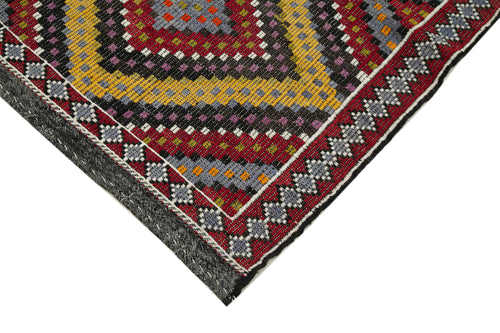 Geometric Kilim Beyaz Geometrik Keçi Tüyü El Dokuma Halısı 178x358 Agacan