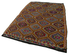 Geometric Kilim Beyaz Geometrik Keçi Tüyü El Dokuma Halısı 170x273 Agacan