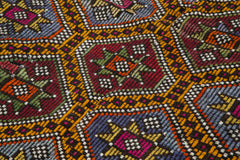Geometric Kilim Beyaz Geometrik Keçi Tüyü El Dokuma Halısı 170x273 Agacan