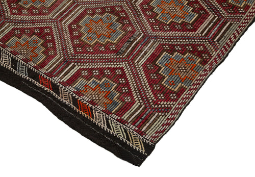 Geometric Kilim Beyaz Geometrik Keçi Tüyü El Dokuma Halısı 193x311 Agacan