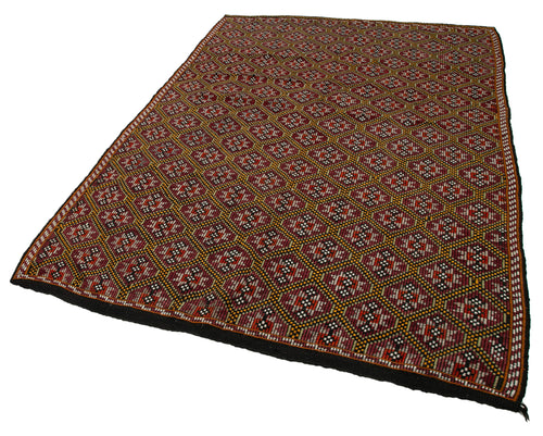 Geometric Kilim Beyaz Geometrik Keçi Tüyü El Dokuma Halısı 175x266 Agacan