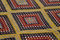 Geometric Kilim Beyaz Geometrik Keçi Tüyü El Dokuma Halısı 185x353 Agacan