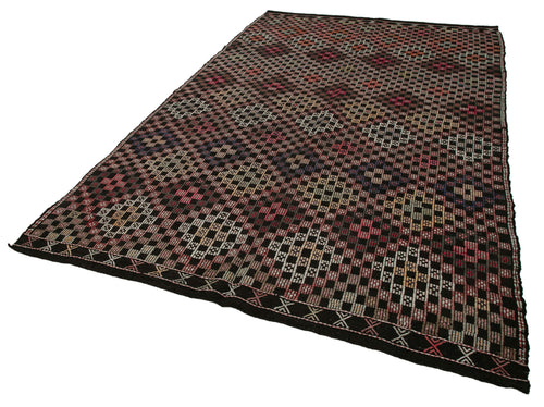 Geometric Kilim Beyaz Geometrik Keçi Tüyü El Dokuma Halısı 203x313 Agacan