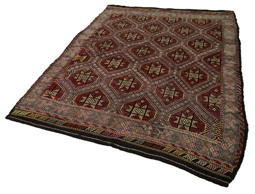 Geometric Kilim Beyaz Geometrik Keçi Tüyü El Dokuma Halısı 183x250 Agacan