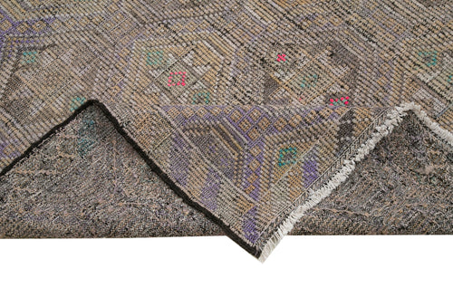 Geometric Kilim Bej Geometrik Keçi Tüyü El Dokuma Halısı 184x350 Agacan
