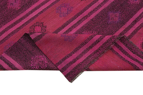 Geometric Kilim Pembe Geometrik Keçi Tüyü El Dokuma Halısı 175x275 Agacan