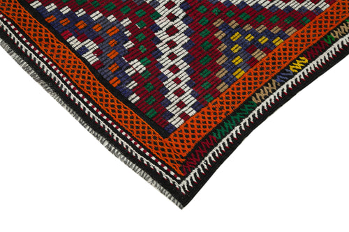 Geometric Kilim Beyaz Geometrik Keçi Tüyü El Dokuma Halısı 190x369 Agacan