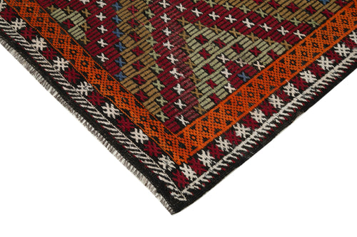 Geometric Kilim Beyaz Geometrik Keçi Tüyü El Dokuma Halısı 193x323 Agacan