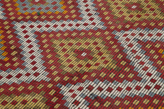 Geometric Kilim Beyaz Geometrik Keçi Tüyü El Dokuma Halısı 181x304 Agacan