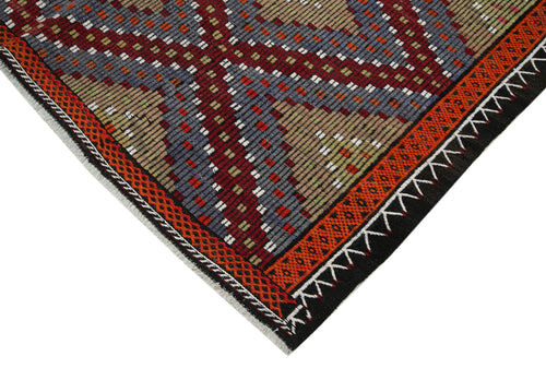 Geometric Kilim Beyaz Geometrik Keçi Tüyü El Dokuma Halısı 200x358 Agacan