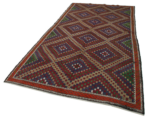 Geometric Kilim Beyaz Geometrik Keçi Tüyü El Dokuma Halısı 178x376 Agacan