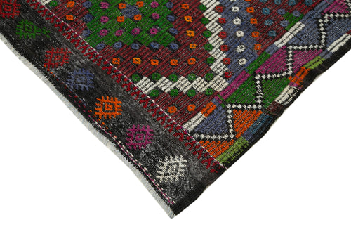 Geometric Kilim Beyaz Geometrik Keçi Tüyü El Dokuma Halısı 203x318 Agacan