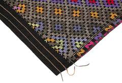 Geometric Kilim Beyaz Geometrik Keçi Tüyü El Dokuma Halısı 191x236 Agacan