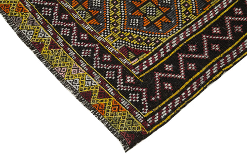 Geometric Kilim Beyaz Geometrik Keçi Tüyü El Dokuma Halısı 191x223 Agacan