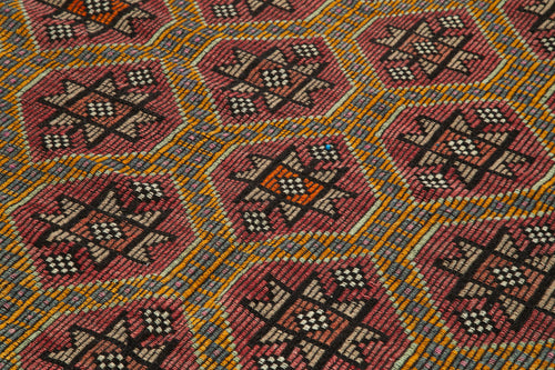 Geometric Kilim Beyaz Geometrik Keçi Tüyü El Dokuma Halısı 167x295 Agacan